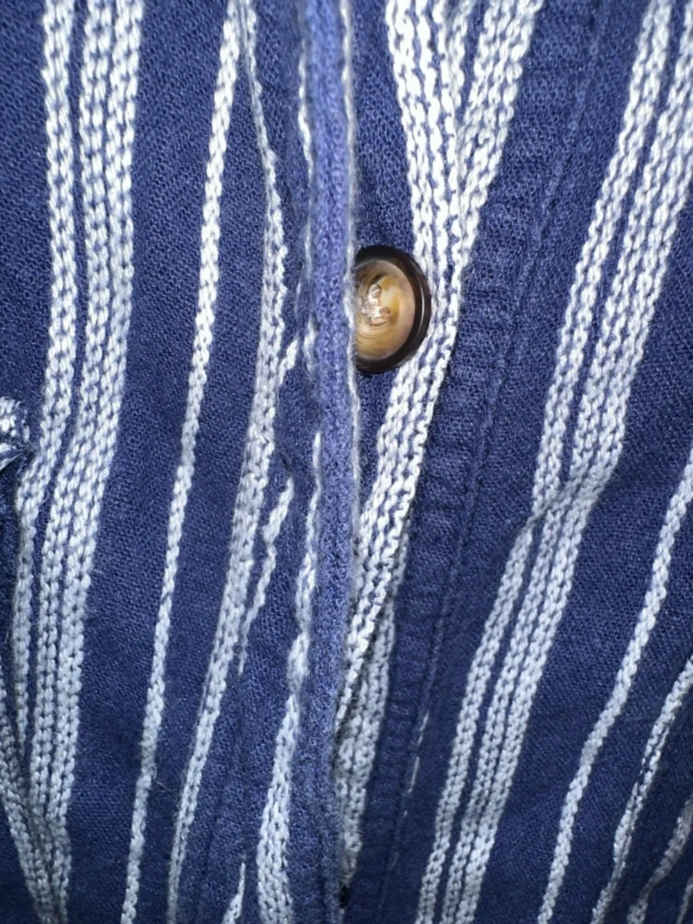 Striped Navy Utility Button-Up Jacket